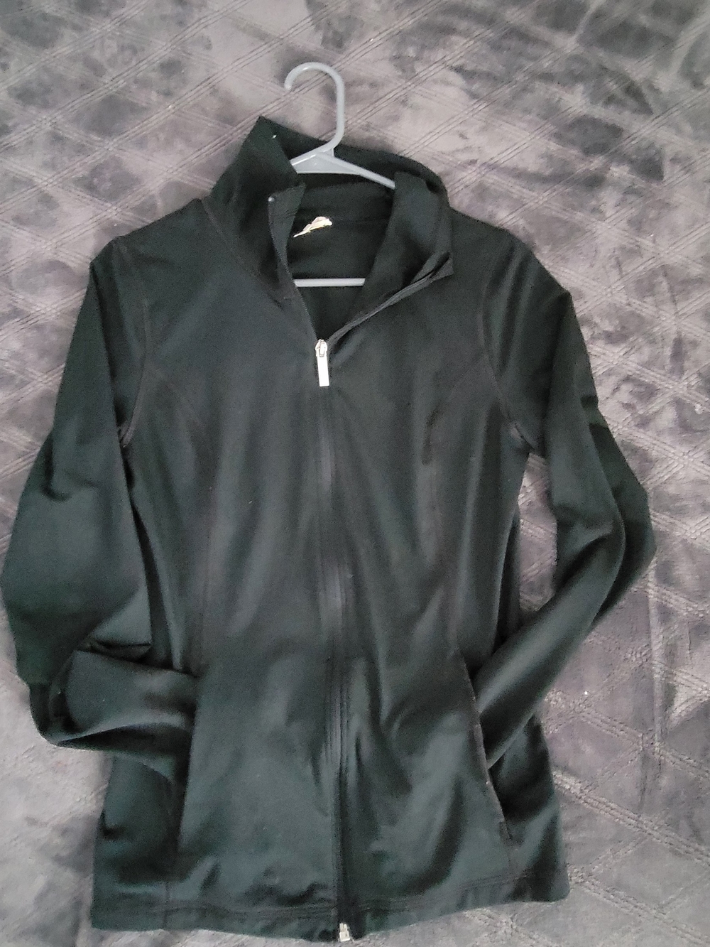 Black Full-Zip Jacket with Stand Collar